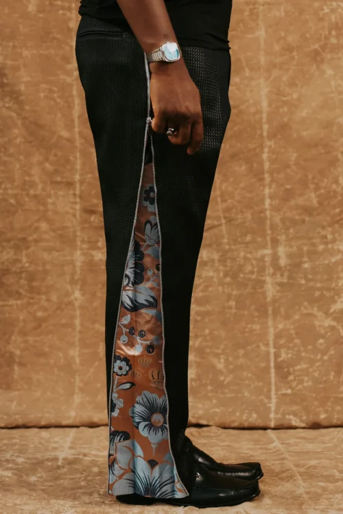 Rooted and Refined Black Trouser with Unique Design