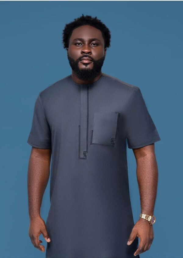 Kaftan Grey Kaftan Short Sleeve - Image 2
