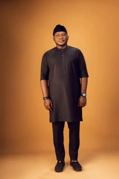 Kaftan In Black Short Sleeve