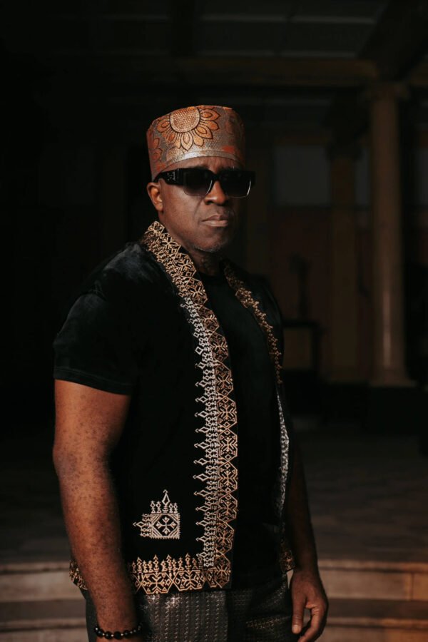 Rooted and Refined Black Dashiki Style With Gold Embroidery