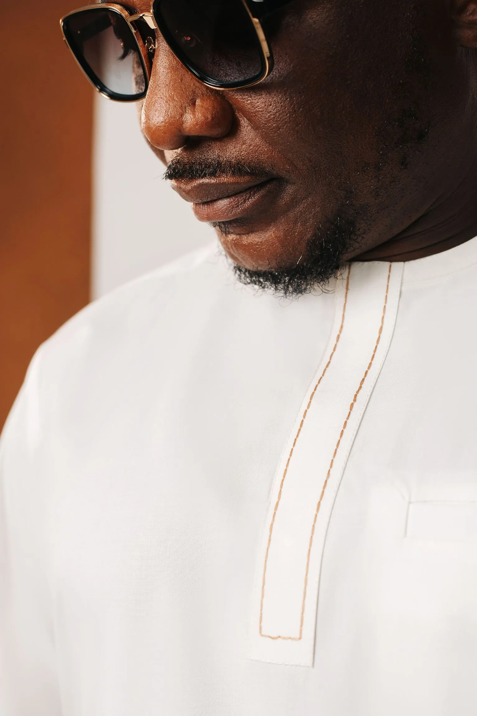 White & Brown mixed kaftan - Image 3