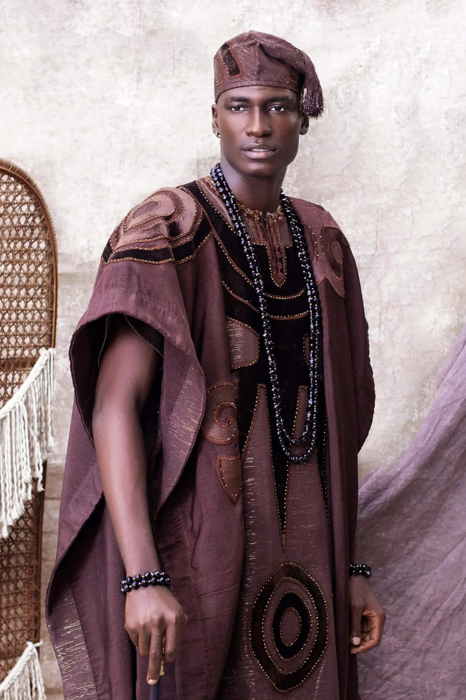 Brown Embraided Dashiki — another view
