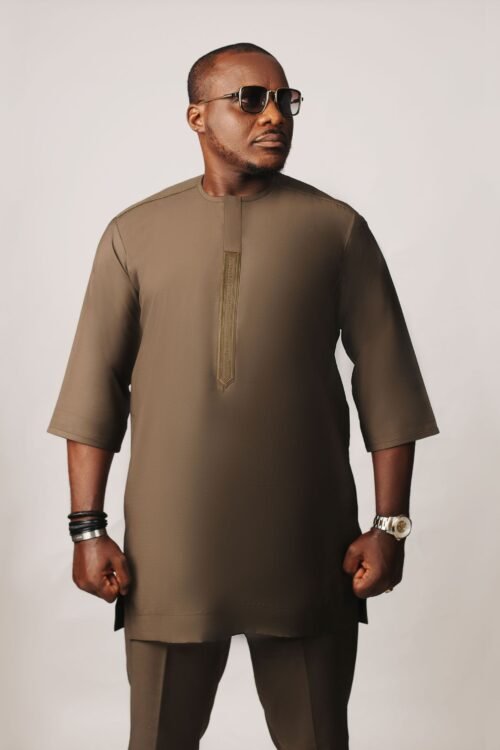 Quarter Sleeves Gold Kaftan