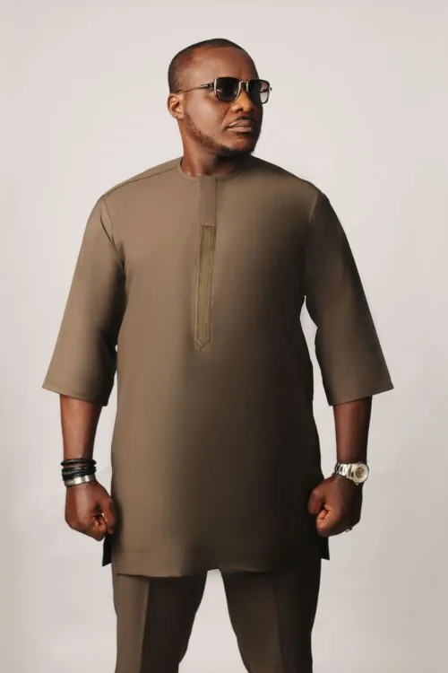 Quarter Sleeves Gold Kaftan