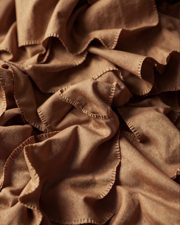 top-view-wrinkled-brown-fabric